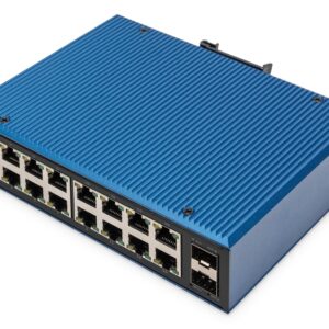 Digitus DN-651138 tinklo komutatorius Ne-valdomas Gigabit Ethernet (10/100/1000) Juoda, Mėlyna - Image 1