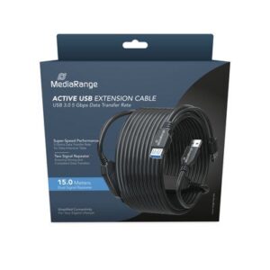MediaRange MRCS244 USB kabelis USB 3.2 Gen 1 (3.1 Gen 1) 15 m 2 x USB A USB A 5 Gbit/s Juoda - Image 2