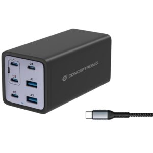 Conceptronic OZUL06BE mobiliojo įrenginio kroviklis Universalus Juoda AC Spartusis įkrovimas Vidaus - Image 1