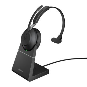 Jabra Evolve2 65 Laisvų rankų įranga Bevielis Su lankeliu Biuras / skambučių centras USB A tipo Bluetooth Įkrovimo stovas - Image 1