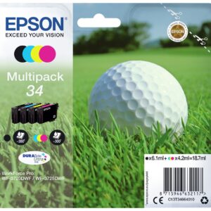 Epson Golf ball C13T34664010 rašalo kasetė 1 vnt Originalus Standartinė išeiga Juoda, Žydras, Rausvai raudona, Geltona