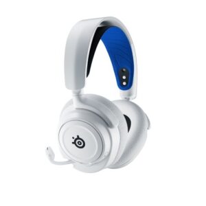 Steelseries ARCTIS NOVA 7P WHITE Laisvų rankų įranga Bevielis Su lankeliu Žaidimams Bluetooth Mėlyna, Balta - Image 1