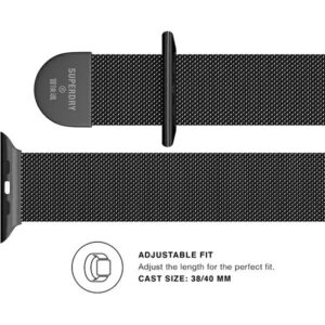 SuperDry Watchband Apple Watch 38/40/41mm Series 1/2/3/4/5/6/7/8/SE/SE2/SE3 Chainmail juodos spalvos 41681 - Image 5