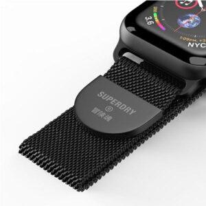 SuperDry Watchband Apple Watch 38/40/41mm Series 1/2/3/4/5/6/7/8/SE/SE2/SE3 Chainmail juodos spalvos 41681 - Image 6