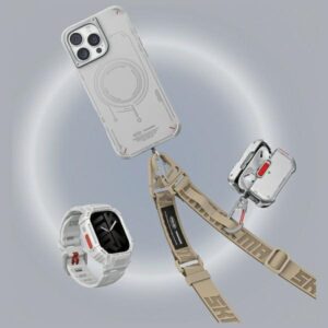 Skinarma dėklas Mecha Apple iPhone 16 Pro Max 6.9" Magnetic Charging light pilkos spalvos - Image 6