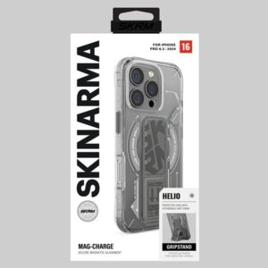 Skinarma dėklas Helio Apple iPhone 16 Pro 6.3" Magnetic Charging + Grip Stand titanium - Image 6