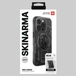 Skinarma dėklas Helio Apple iPhone 16 Pro 6.3" Magnetic Charging + Grip Stand juodos spalvos - Image 6
