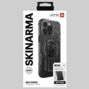 Skinarma dėklas Helio Apple iPhone 16 Pro Max 6.9" Magnetic Charging + Grip Stand juodos spalvos - Image 6