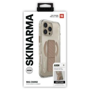 Skinarma dėklas Axon Apple iPhone 16 Pro 6.3" Magnetic Charging + Grip Stand champagne - Image 5