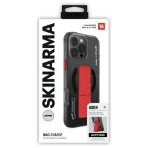Skinarma dėklas Axon Apple iPhone 16 Pro Max 6.9" Magnetic Charging + Grip Stand juodos spalvos - Image 5