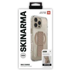 Skinarma dėklas Axon Apple iPhone 16 Pro Max 6.9" Magnetic Charging + Grip Stand champagne - Image 5