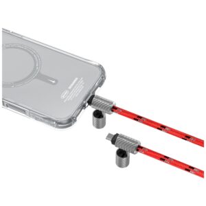 Universal phone lanyard kabelis 2in1 Skinarma Dyno Ve USB-C/USB-C red - Image 3