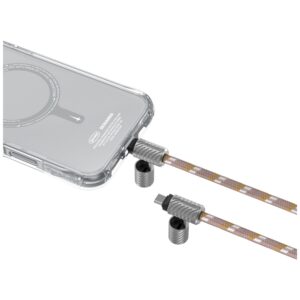 Universal phone lanyard kabelis 2in1 Skinarma Dyno Ve USB-C/USB-C beige - Image 3