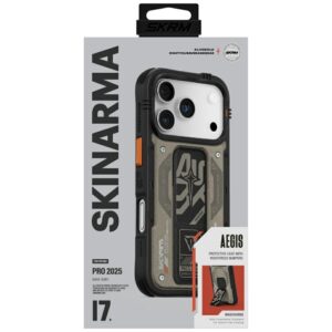 Dėklas Skinarma Aegis Apple iPhone 17 Pro Magnetic Charging + Grip Stand grey - Image 2