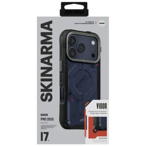 Dėklas Skinarma Vigor MagSafe skirtas Apple iPhone 17 Pro mėlynos spalvos