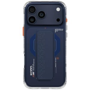 Dėklas Skinarma Haxa Apple iPhone 17 Pro Max Magnetic Charging + Grip Stand blue