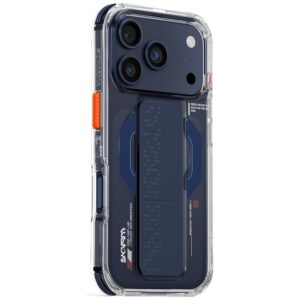 Dėklas Skinarma Haxa Apple iPhone 17 Pro Magnetic Charging + Grip Stand blue - Image 3