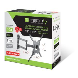 Techly ICA-PLB 136E televizoriaus laikiklis 139,7 cm (55") Juoda - Image 2