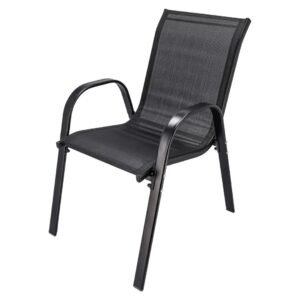 Extralink Black Forest Garden Furniture Set, Textilene Two Chairs + Black Table lauko baldų komplektas Juoda - Image 3