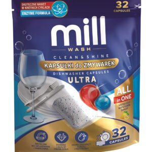 MILL Kapsulės indaplovėms CLEAN&SHINE Ultra, 32 vnt., 3K.D