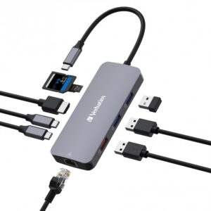 Verbatim CMH-09 C tipo USB 10000 Mbit/ai Sidabras - Image 3