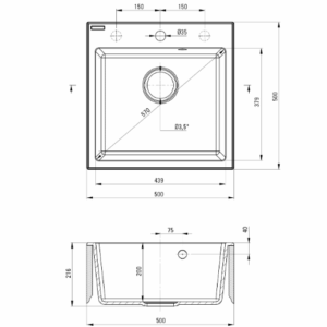 1 dubens granito kriauklė ZQJN103 - Image 3