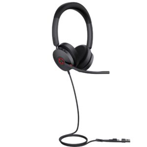 Yealink UH48 Dual Teams USB-C/A Laisvų rankų įranga Vielinis Su lankeliu Biuras / skambučių centras USB Type-C / USB Type-A Juoda