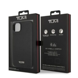 Tumi TUHMP14SRBAK Apple iPhone 14 / 15 / 13 6.1" juodos spalvos kietas dėklas Leather Balistic Pattern MagSafe - Image 8
