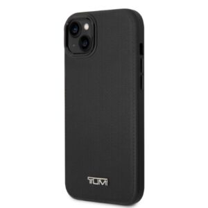 Tumi TUHMP14SRBAK Apple iPhone 14 / 15 / 13 6.1" juodos spalvos kietas dėklas Leather Balistic Pattern MagSafe - Image 2