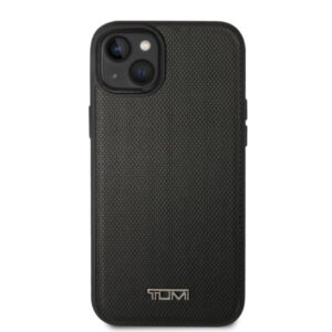 Tumi TUHMP14SRBAK Apple iPhone 14 / 15 / 13 6.1" juodos spalvos kietas dėklas Leather Balistic Pattern MagSafe - Image 3