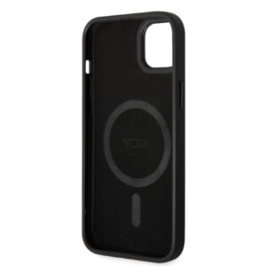 Tumi TUHMP14SRBAK Apple iPhone 14 / 15 / 13 6.1" juodos spalvos kietas dėklas Leather Balistic Pattern MagSafe - Image 7