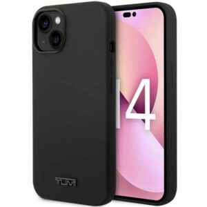 Tumi TUHCP14SSK Apple iPhone 14 / 15 / 13 6.1" juodos spalvos kietas dėklas Liquid Silicone - Image 1