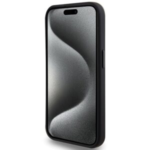 Tumi TUHMP15LRBAK Apple iPhone 15 Pro 6.1" juodos spalvos kietas dėklas with Leather Ballistic Pattern and MagSafe - Image 5
