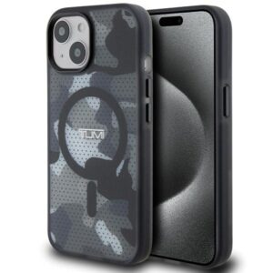 Tumi TUHMP15STCAMK Apple iPhone 15 / 14 / 13 6.1" juodos spalvos kietas dėklas with Frosted Camo Print and MagSafe - Image 1