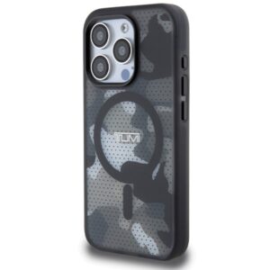 Tumi TUHMP15XTCAMK Apple iPhone 15 Pro Max 6.7" juodos spalvos kietas dėklas with Frosted Camo Print and MagSafe - Image 2