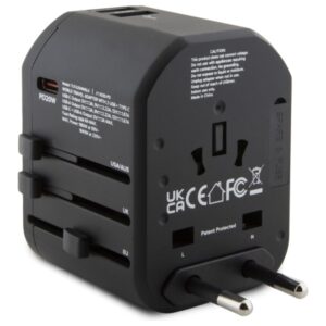 TUMI TUTA20WMSLK travel adapter 20W USB-C / 2xUSB-A black - Image 5