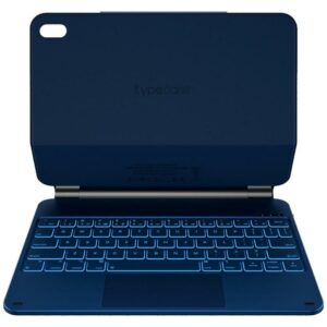 Dėklas TypeDėklas Edge su klaviatūra skirtas Apple iPad 11“ (A16) 2025 / Apple iPad 10.9” 2022 Pacific Blue