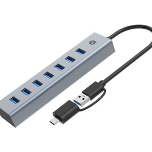 Conceptronic HUBBIES21GP sąsajos šakotuvas USB 3.2 Gen 1 (3.1 Gen 1) Type-A 5000 Mbit/ai Pilka - Image 2