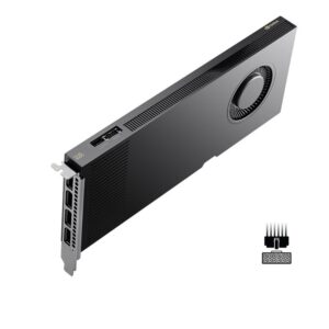 PNY RTX PRO 4000 Blackwell, 24 GB GDDR7 ECC 192 bitų, 140 W, PCI Express 5.0 x16, 4 x Display Port 2.1, ATX laikiklis, 1 x CEM5 16 kontaktų maitinimo kabelis, FHML vieno lizdo, maža dėžutė - Image 1