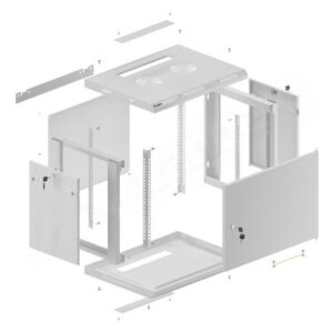 Lanberg WF01-6409-00S lentyna 9U Sieninis stovas Pilka - Image 3