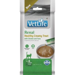FARMINA Vet Life Cat Renal Creamy treat with Chicken & Tuna box – skanėstas katei – 4x15g