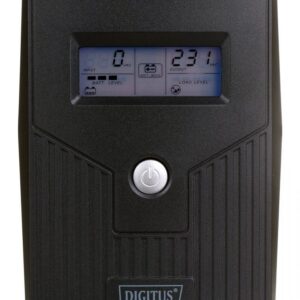 Digitus DN-170064-LCD nepertraukiamo maitinimo resursai (UPS) „Line-Interactive“ 0,8 kVA 480 W 2 AC išvestis(ys / čių)