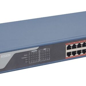 Hikvision DS-3E1326P-EI(B) tinklo komutatorius Valdomas Fast Ethernet (10/100) Maitinimas per Eternetą (PoE) 1U Mėlyna