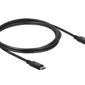DeLOCK 86980 USB kabelis USB4 Gen 2x2 2 m USB C 20 Gbit/s 100 W Juoda - Image 1