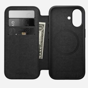 Nomad Modern Leather Folio mobiliojo telefono dėklas 16 cm (6.3") „Folio“ Juoda - Image 2
