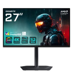 GIGABYTE MO27U2 OLED 4K UHD Gaming Monitor kompiuterio monitorius 68,6 cm (27") 3840 x 2160 pikseliai 4K Ultra HD QD-OLED Juoda