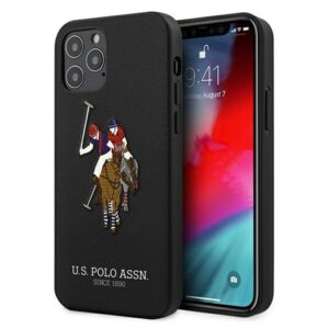 US Polo USHCP12MPUGFLBK Apple iPhone 12/12 Pro 6,1" juodos spalvos Polo Embroidery Collection