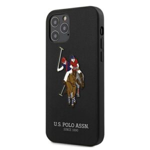 US Polo USHCP12MPUGFLBK Apple iPhone 12/12 Pro 6,1" juodos spalvos Polo Embroidery Collection - Image 2
