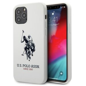 US Polo USHCP12MSLHRWH Apple iPhone 12/12 Pro 6,1" baltos spalvos Silicone Collection