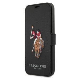 US Polo USFLBKP12MPUGFLBK Apple iPhone 12/12 Pro 6,1" juodos spalvos book Polo Embroidery Collection